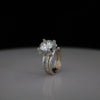 Luxury Two Tone Lab Grown Diamond Bridal Ring Set | Round Solitaire Engagement Ring