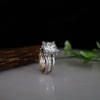 Luxury Two Tone Lab Grown Diamond Bridal Ring Set | Round Solitaire Engagement Ring