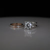Luxury Two Tone Lab Grown Diamond Bridal Ring Set | Round Solitaire Engagement Ring