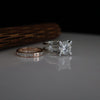 Luxury Two Tone Lab Grown Diamond Bridal Ring Set | Round Solitaire Engagement Ring
