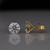 1.50CT Each Round Lab Grown Diamond Stud Earrings 18K Yellow Gold | IGI Certified Solitaire