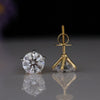 1.50CT Each Round Lab Grown Diamond Stud Earrings 18K Yellow Gold | IGI Certified Solitaire