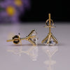 1.50CT Each Round Lab Grown Diamond Stud Earrings 18K Yellow Gold | IGI Certified Solitaire