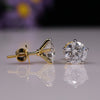 1.50CT Each Round Lab Grown Diamond Stud Earrings 18K Yellow Gold | IGI Certified Solitaire
