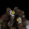 Lab-Grown Diamond Earrings Marquise &amp; Round Cut with Yellow Accent Stone