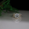 3 Carat Lab-Grown Diamond Solitaire Ring – Triple Row Pave Shank in Gold