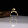 3 Carat Lab-Grown Diamond Solitaire Ring – Triple Row Pave Shank in Gold