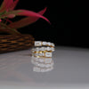 Lab-Grown Diamond Split Shank Gold Ring – Bold Multi-Row Statement Design