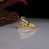 Lab-Grown Diamond Split Shank Gold Ring – Bold Multi-Row Statement Design
