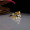 Lab-Grown Diamond Split Shank Gold Ring – Bold Multi-Row Statement Design