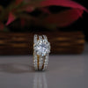 3 Carat Lab-Grown Diamond Solitaire Ring – Triple Row Pave Shank in Gold