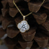 1.76 carat Solitaire Flower Design Gold Pendant with Lab Grown Diamonds