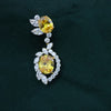 Elegant Marquise &amp; Round Lab-Grown Diamond Earrings Featuring Yellow Center Stone