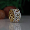 Floral Marquise Lab Grown Diamond Band 14K Yellow Gold