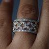 Floral Marquise Lab Grown Diamond Band 14K Yellow Gold