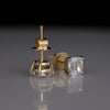 Cushion Cut Lab Grown Diamond Solitaire Studs Earrings – 14K Gold