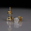Cushion Cut Lab Grown Diamond Solitaire Studs Earrings – 14K Gold