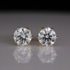 2.0 CT Each Round Solitaire Lab Grown Diamond Stud Earrings – Classic 6 Prong 14K Gold Studs