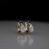 Pear Shape Lab Grown Diamond Huggie Earrings 14K Gold for Women