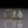 Pear Shape Lab Grown Diamond Huggie Earrings 14K Gold for Women