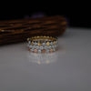 Round Lab Grown Diamond Hexagon Shape Ring Set 14K Rose Gold Wedding Band