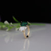 Emerald Onex & Pear Cut Lab Grown Diamond Ring – Two Stone Toi et Moi 14K Gold Ring