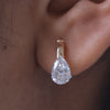 Pear Shape Lab Grown Diamond Huggie Earrings 14K Gold for Women