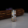 Round Lab Grown Diamond Hexagon Shape Ring Set 14K Rose Gold Wedding Band