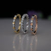 Round Lab Grown Diamond Hexagon Shape Ring Set 14K Rose Gold Wedding Band