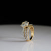 3 Carat Lab-Grown Diamond Solitaire Ring - Triple Row Pave Shank in Gold
