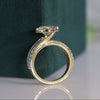 3 Carat Lab-Grown Diamond Solitaire Ring - Triple Row Pave Shank in Gold