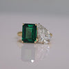 Emerald Onex & Pear Cut Lab Grown Diamond Ring – Two Stone Toi et Moi 14K Gold Ring
