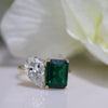 Emerald Onex & Pear Cut Lab Grown Diamond Ring – Two Stone Toi et Moi 14K Gold Ring