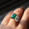 Emerald Onex & Pear Cut Lab Grown Diamond Ring – Two Stone Toi et Moi 14K Gold Ring