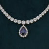 Luxury Lab Grown Diamond Tennis Necklace with Changeable Gemstone Pendant  Gold Jewelry