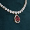 Luxury Lab Grown Diamond Tennis Necklace with Changeable Gemstone Pendant  Gold Jewelry