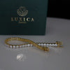 Luxury  Round Cut Lab-Grown Diamond Tennis Bracelet in 14K Yellow Gold