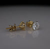 1.0 CT Each  Lab Grown Diamond Stud Earrings Round Cut 14K Yellow Gold | IGI Certified