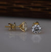 1.0 CT Each  Lab Grown Diamond Stud Earrings Round Cut 14K Yellow Gold | IGI Certified