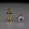 1.0 CT Each  Lab Grown Diamond Stud Earrings Round Cut 14K Yellow Gold | IGI Certified