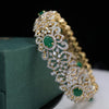 The Regal Emerald & Diamond Bangle in 18K Yellow Gold