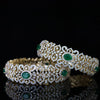 The Regal Emerald & Diamond Bangle in 18K Yellow Gold