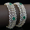 The Regal Emerald & Diamond Bangle in 18K Yellow Gold