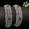 The Regal Emerald & Diamond Bangle in 18K Yellow Gold