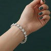 Our Beautiful Heart Shaped Diamond Bracelet In 18k White Gold