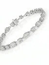 Oval, Marquise and Round Brilliant Cut Lab Grown Diamond Tennis Bracelet -18k White Gold
