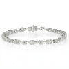 Oval, Marquise and Round Brilliant Cut Lab Grown Diamond Tennis Bracelet -18k White Gold