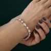 Oval, Marquise and Round Brilliant Cut Lab Grown Diamond Tennis Bracelet -18k White Gold