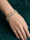 3 MM Round Cut Lab Grown Diamond Bangles - 18kt Gold