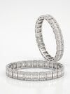 Baguette Round and Princess Style Bangles with Lab Grown Diamonds Cluster Setting Wedding Bangles